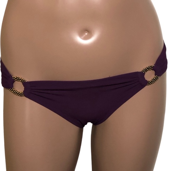 Robin Piccone Goldtone O Ring Side Accent Bikini Swim Bottom NWT - Picture 4 of 4